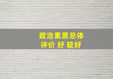 政治素质总体评价 好 较好